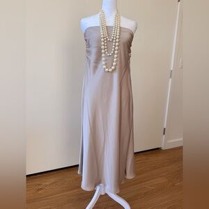 Elegant Beige Strapless Dress
